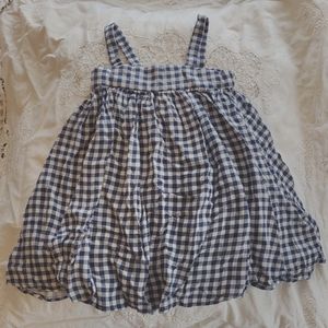 Girls Flowy Navy Gingham Check Dress